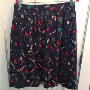 Paper Doll Print A-Line Skirt